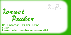 kornel pauker business card